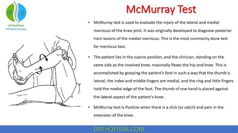 what is a mcmurray test for